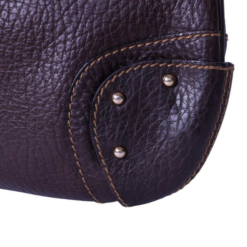 D-Ring Hobo Tas Bruin Leer