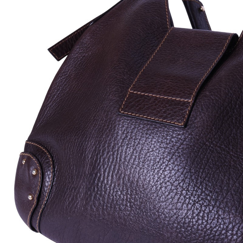 D-Ring Hobo Tas Bruin Leer