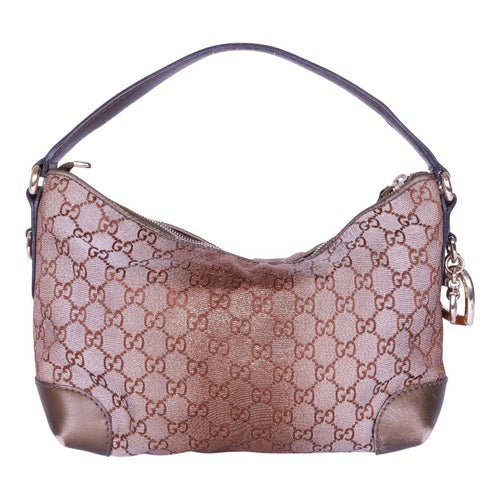 Heart Bit Hobo GG Canvas Bronze