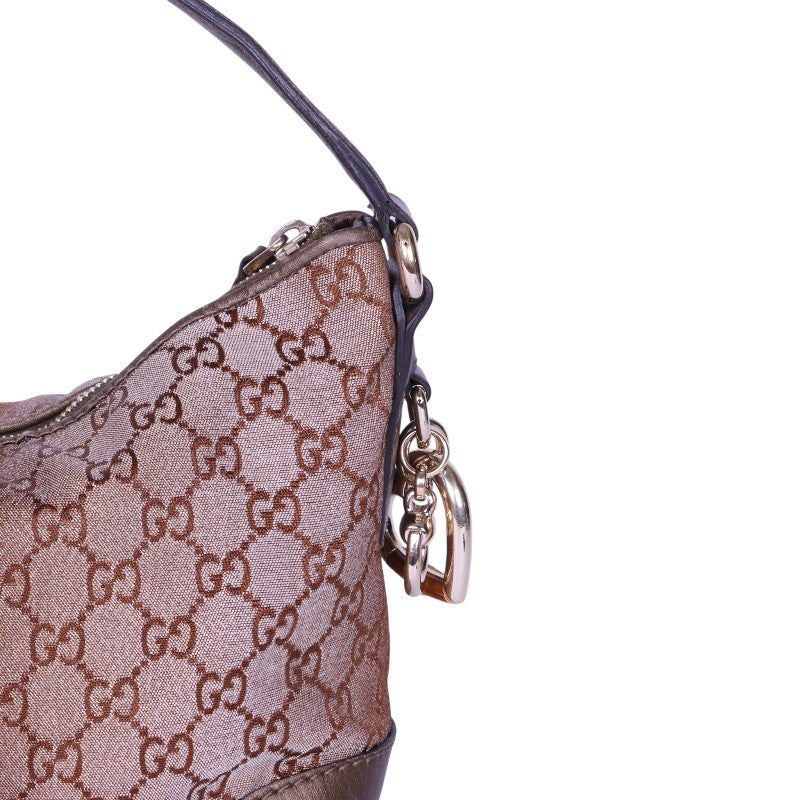 Heart Bit Hobo GG Canvas Bronze
