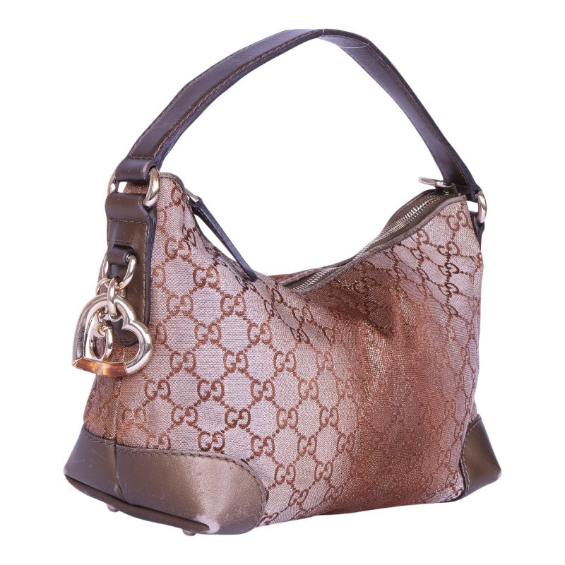 Heart Bit Hobo GG Canvas Bronze