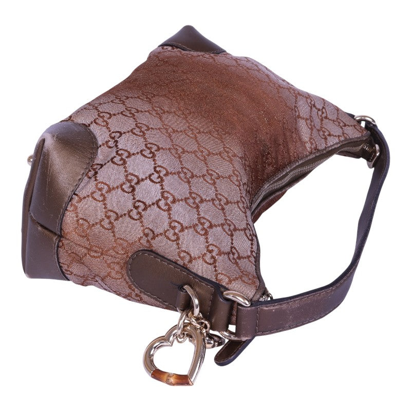 Heart Bit Hobo GG Canvas Bronze