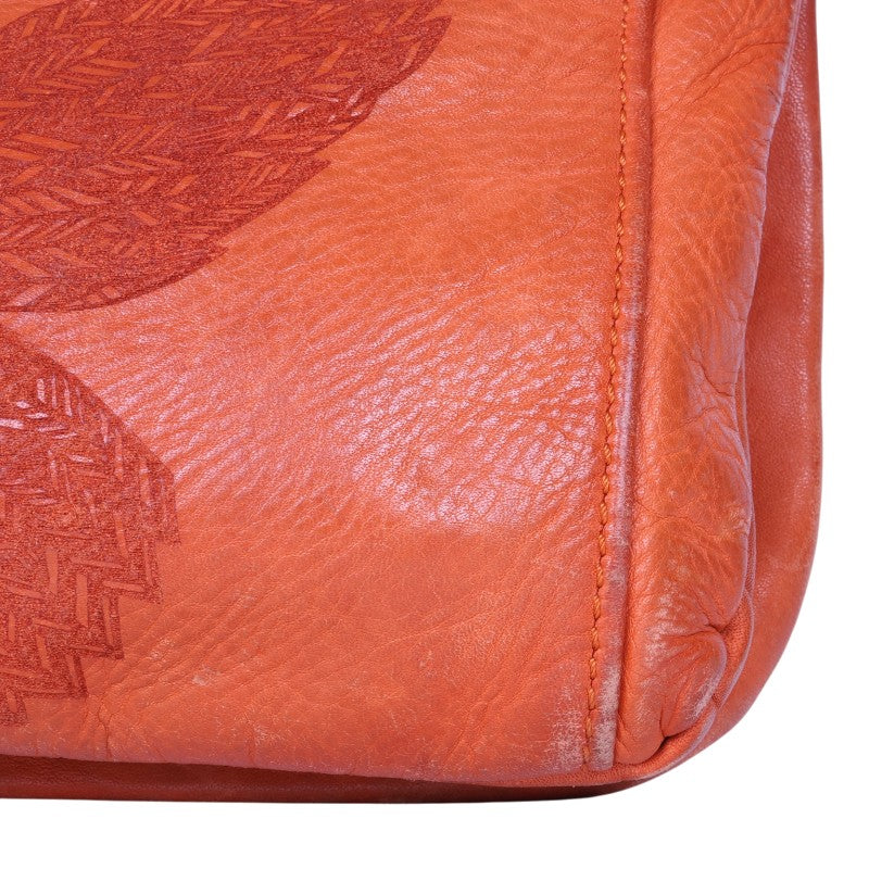 Leren Crossbody Tas met Vlinder - Koraal