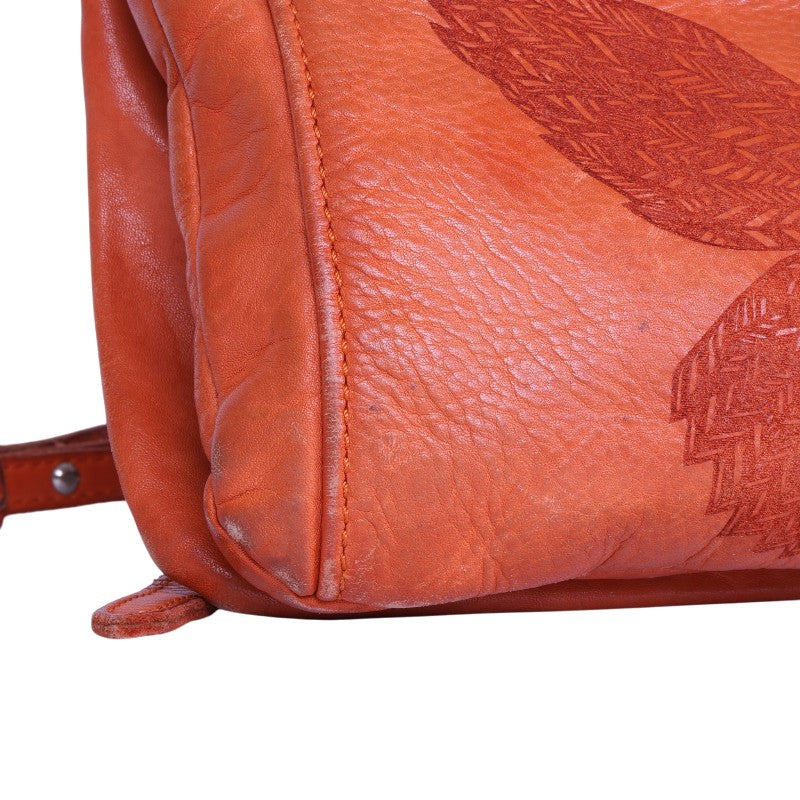 Leren Crossbody Tas met Vlinder - Koraal
