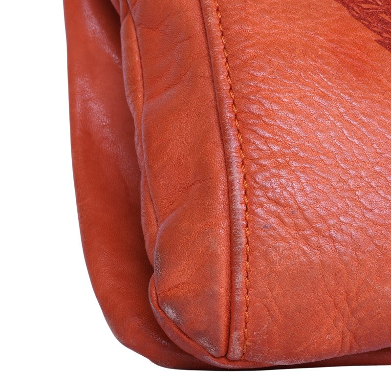 Leren Crossbody Tas met Vlinder - Koraal