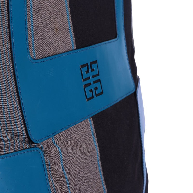 4G Shopper Gestreept Canvas Turquoise