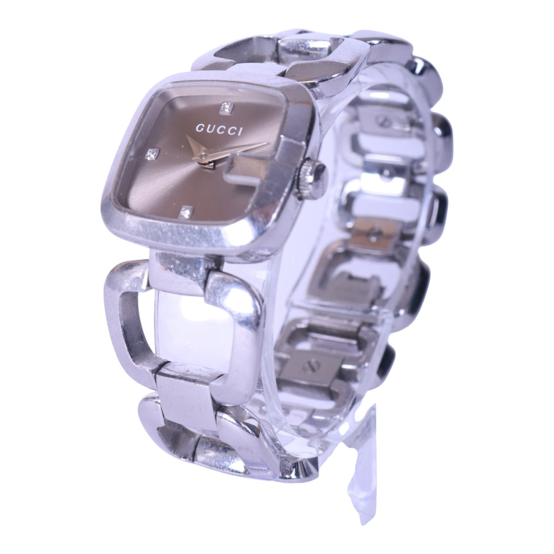 G-Gucci Small Diamanten - Bruine Wijzerplaat (YA125503)