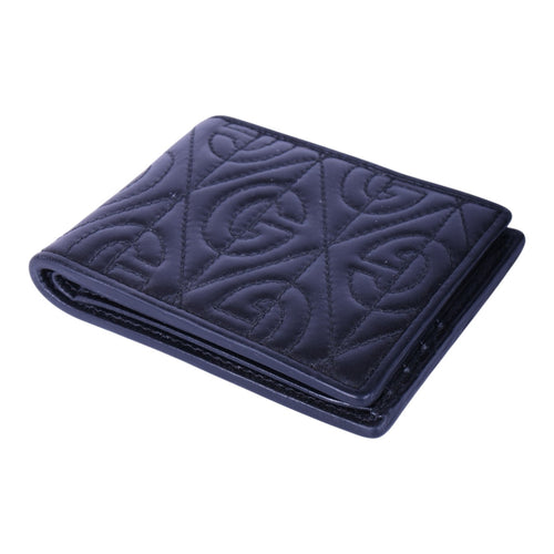 G Rhombus Bifold Portemonnee Zwart Leer