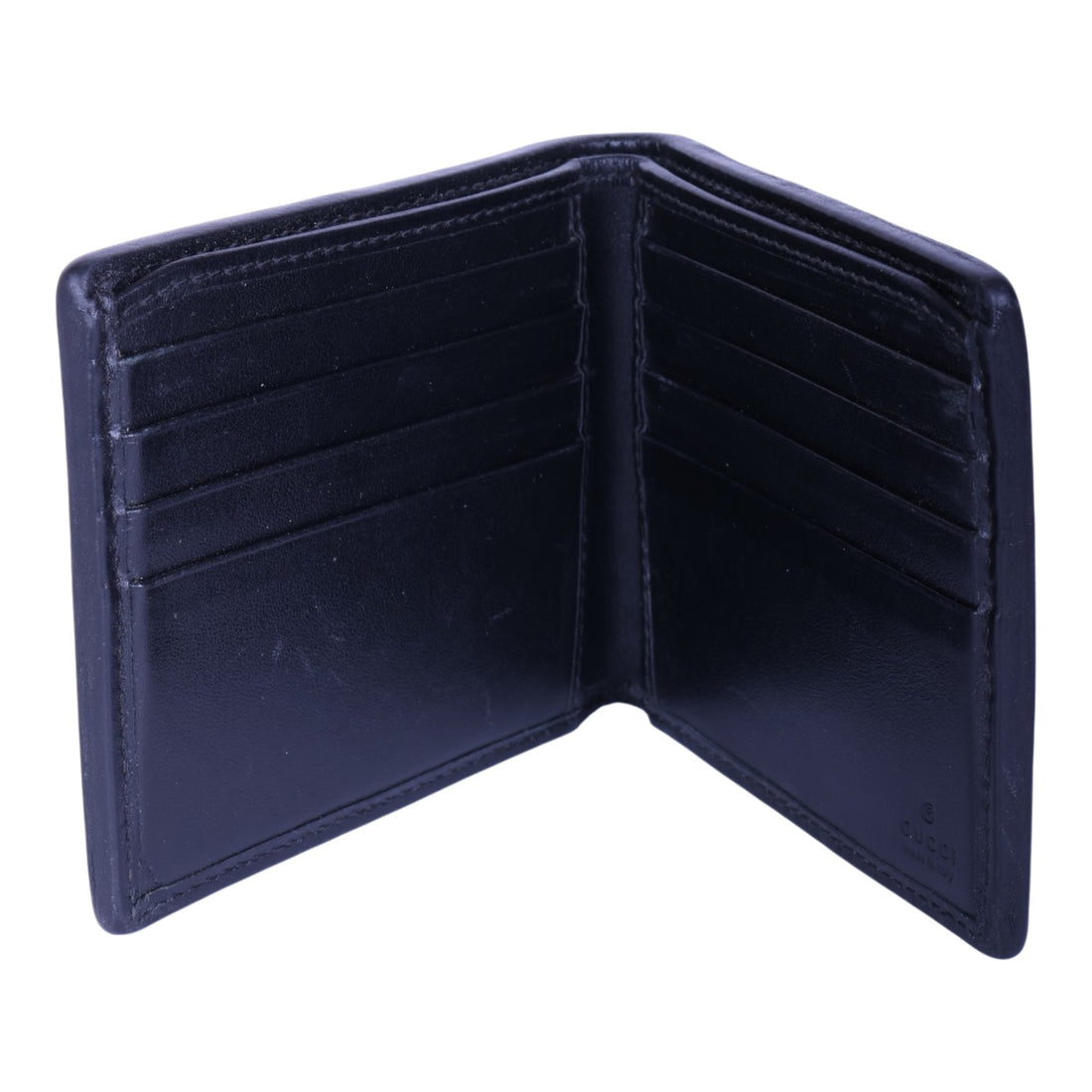 G Rhombus Bifold Portemonnee Zwart Leer