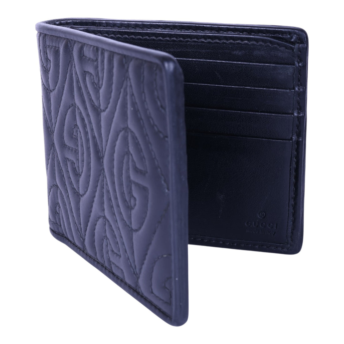 G Rhombus Bifold Portemonnee Zwart Leer
