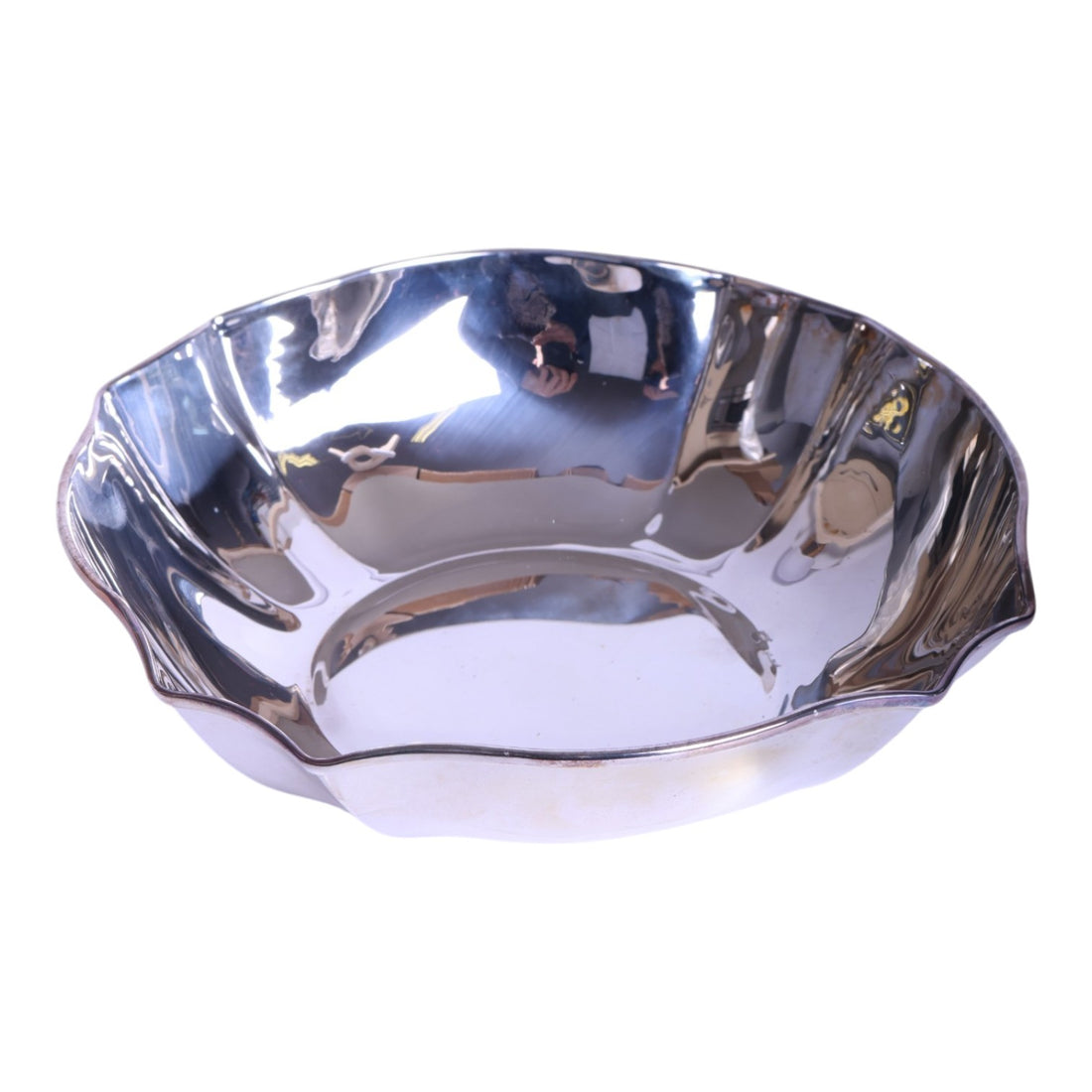 Ovale Schaal 18x18cm - 800 Zilver - Gegolfde Rand - 157 gr