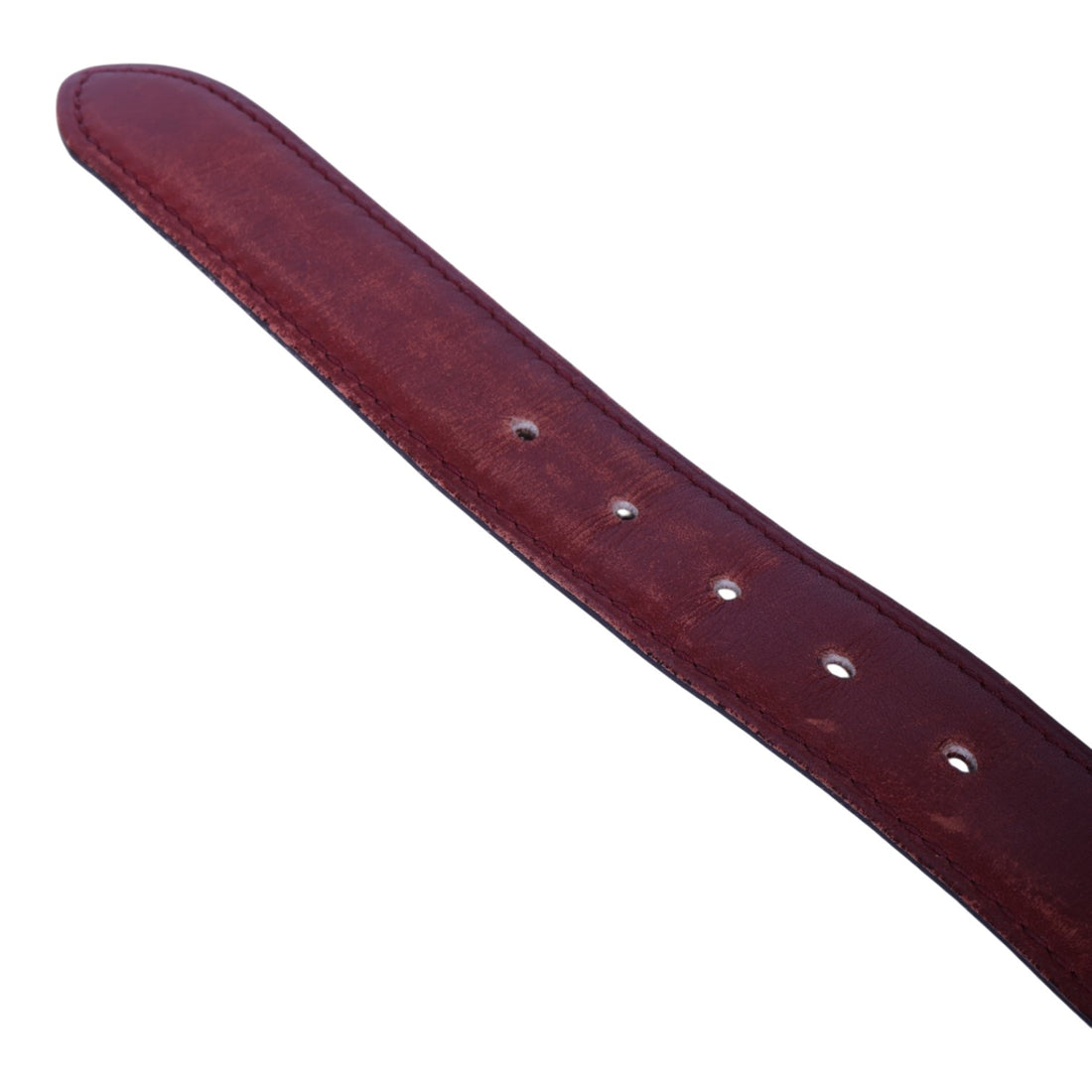 Must Riem Bordeaux Leer - Two-Tone Plaque Gesp