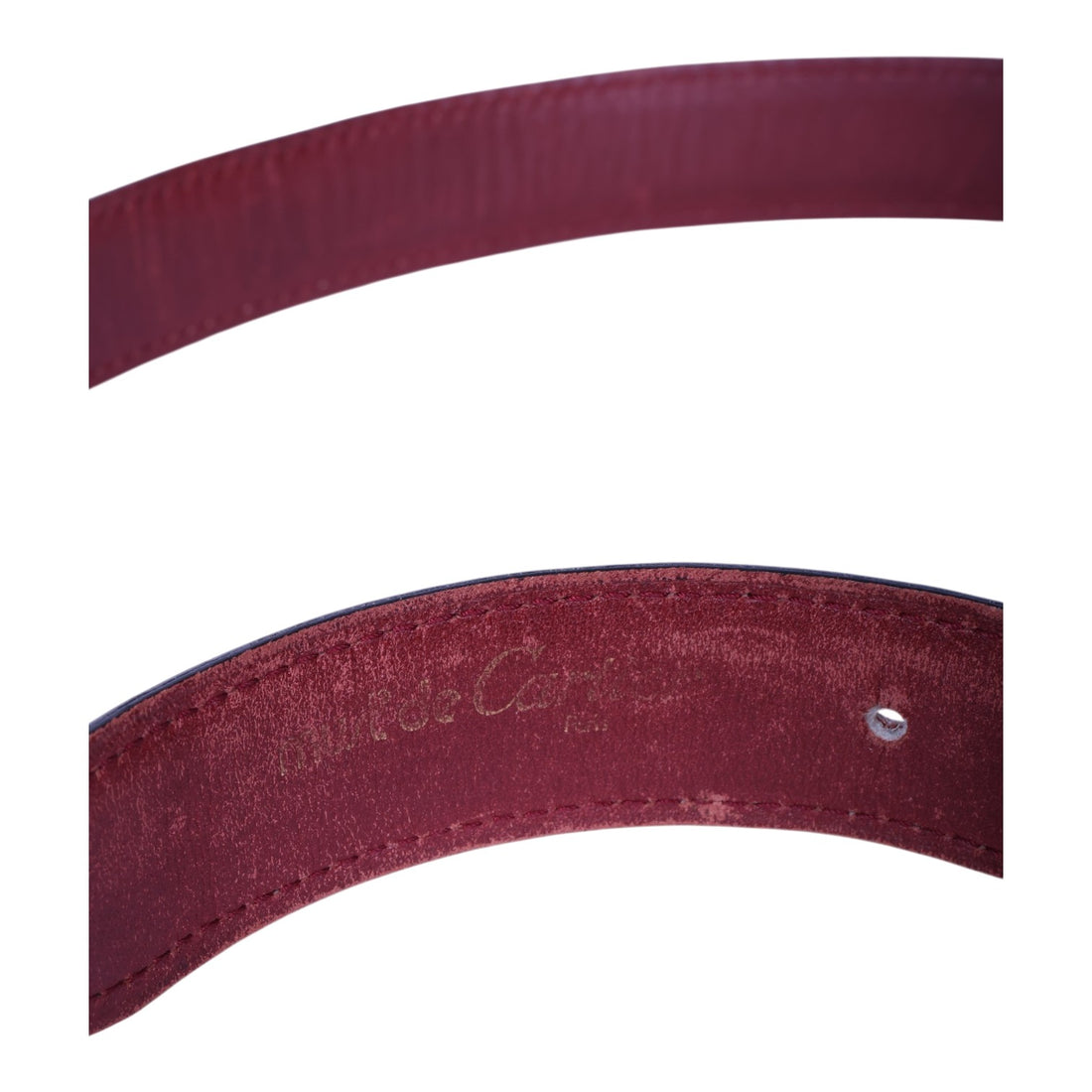 Must Riem Bordeaux Leer - Two-Tone Plaque Gesp