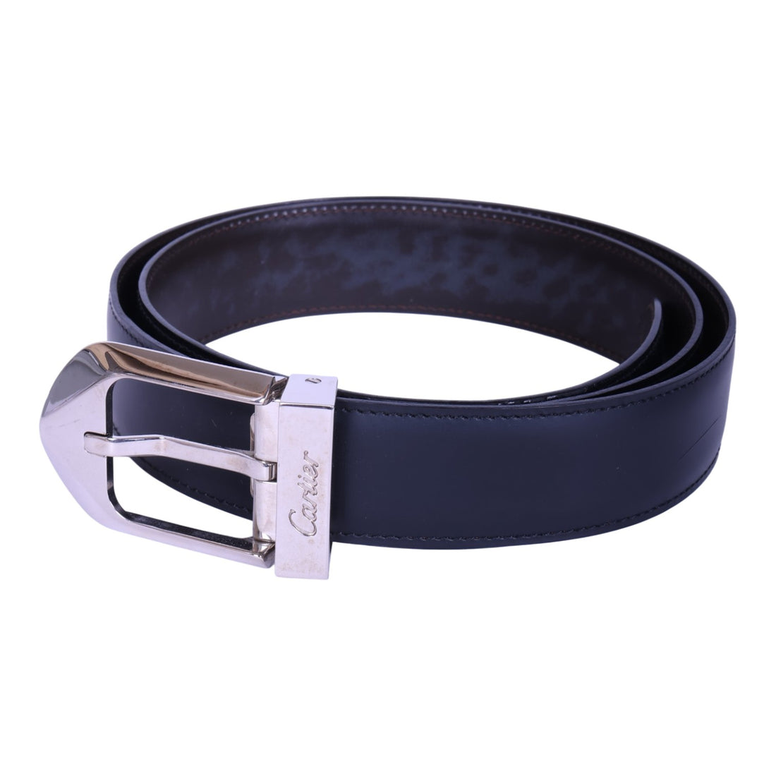 Reversible Leren Riem Zwart/Bruin - Zilverkleurige Gesp