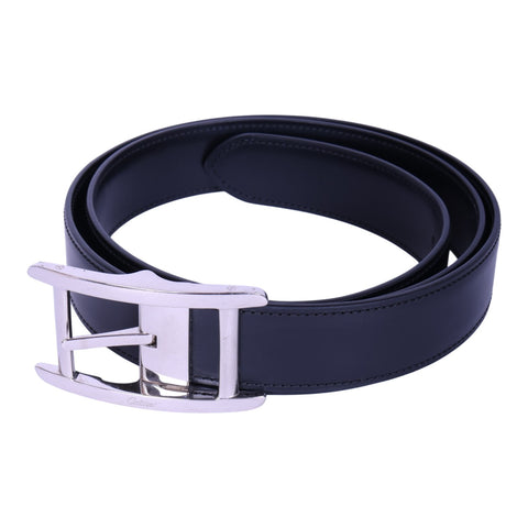 Tank Leren Riem Zwart - Zilverkleurige Gesp