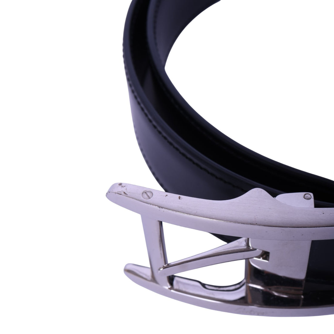 Tank Leren Riem Zwart - Zilverkleurige Gesp