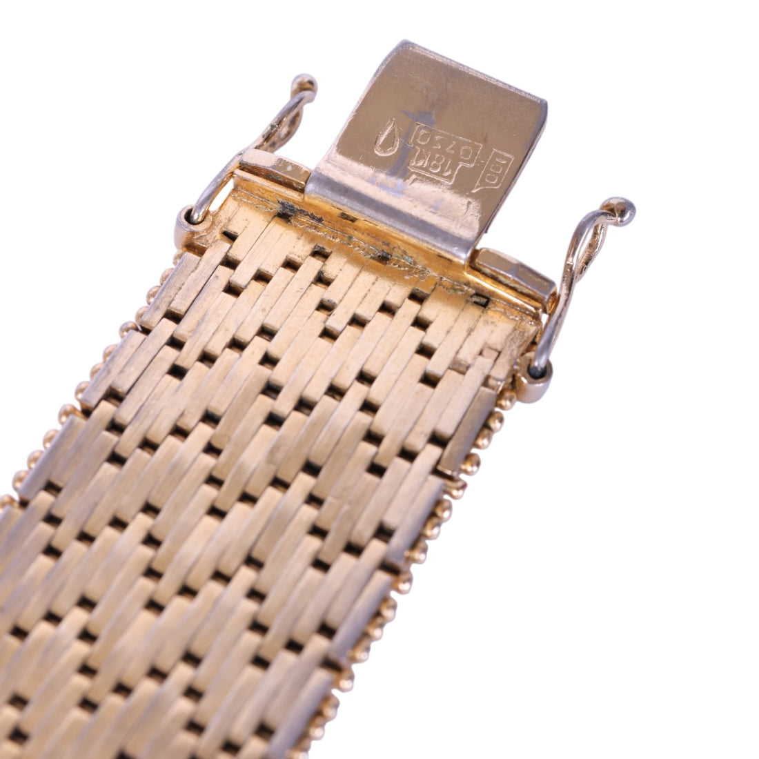 Geweven Mesh-Schakelarmband met Kraalrand - Verguld
