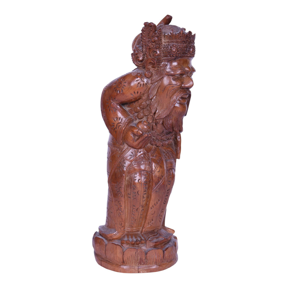 Handgesneden Houten Beeld - Balinese Hindu Priester (Pedanda)