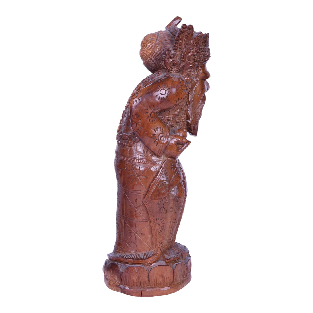 Handgesneden Houten Beeld - Balinese Hindu Priester (Pedanda)