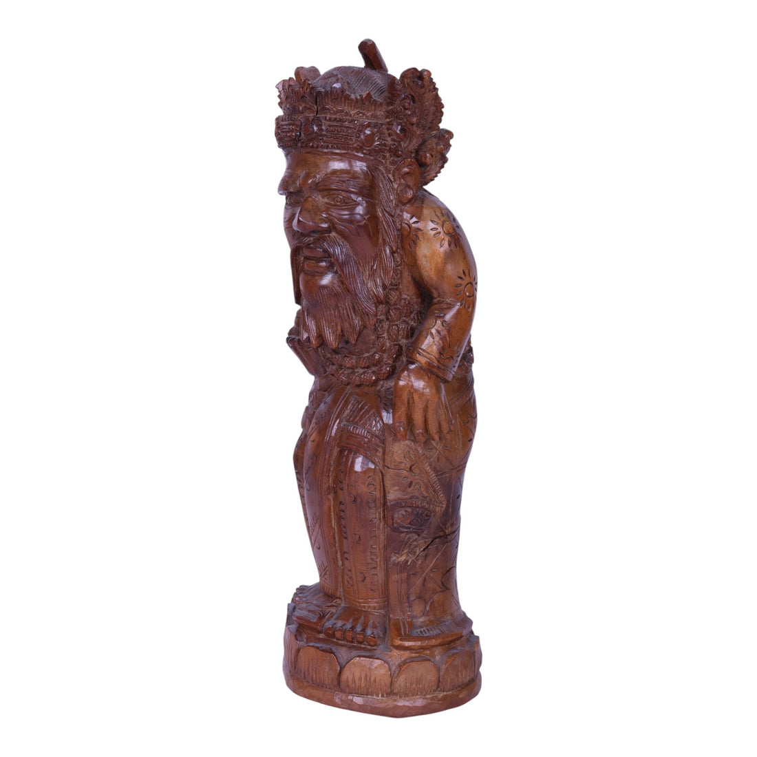 Handgesneden Houten Beeld - Balinese Hindu Priester (Pedanda)