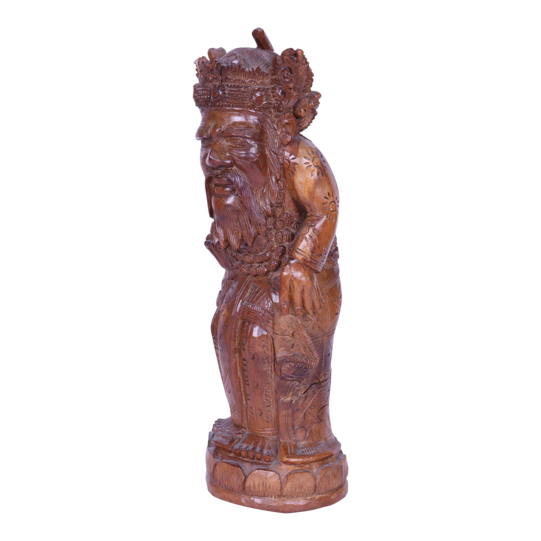 Handgesneden Houten Beeld - Balinese Hindu Priester (Pedanda)