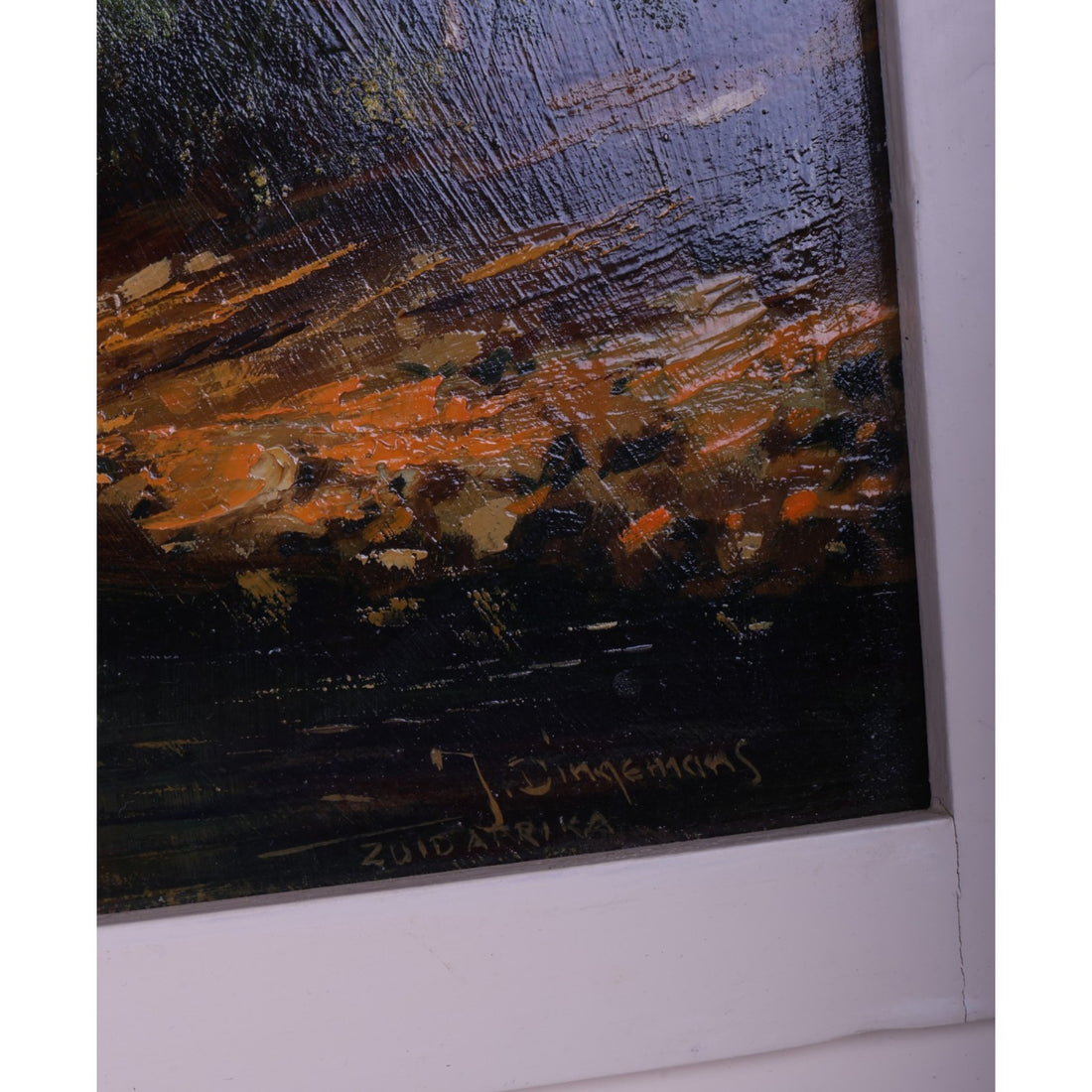 Berglandschap met Rivier - Zuid-Afrika - Olieverf op Board