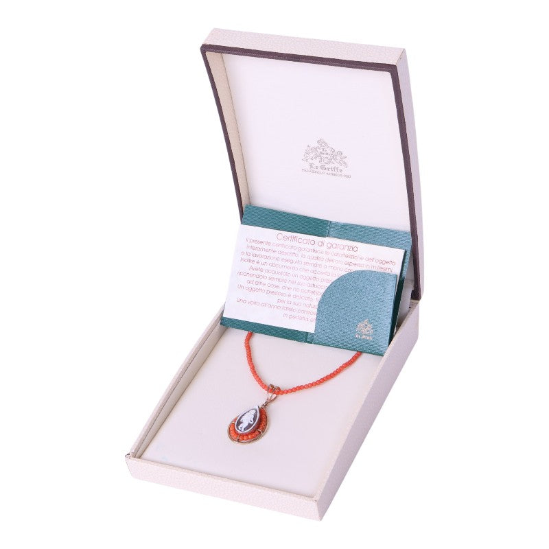 Koralen Ketting met Camee-Hanger - Goud