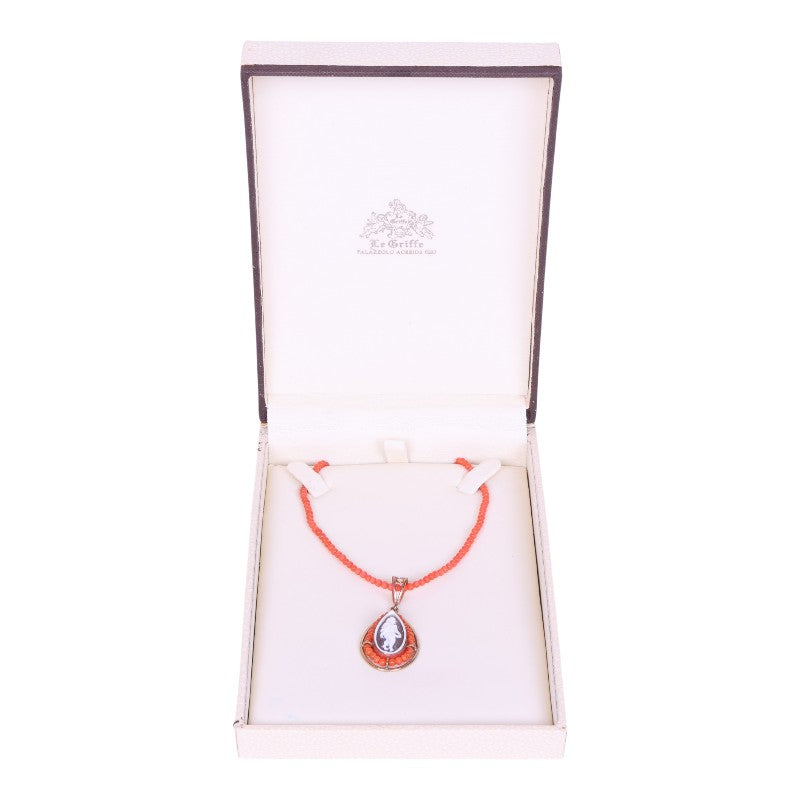 Koralen Ketting met Camee-Hanger - Goud
