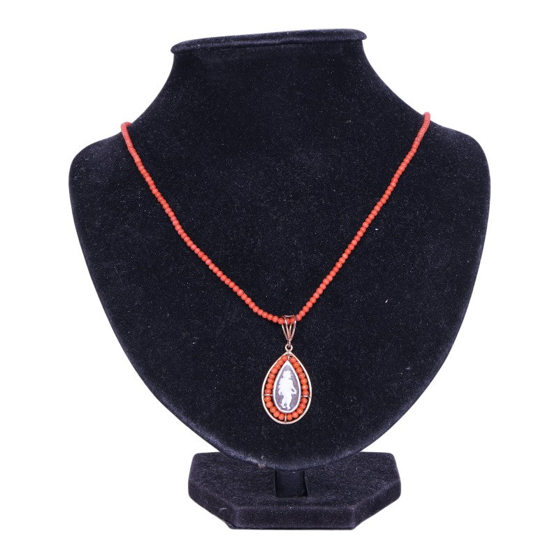 Koralen Ketting met Camee-Hanger - Goud