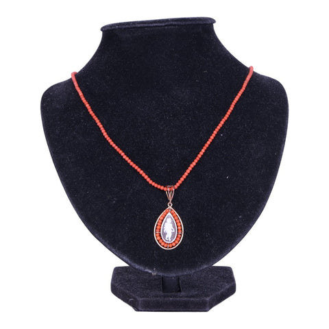 Koralen Ketting met Camee-Hanger - Goud