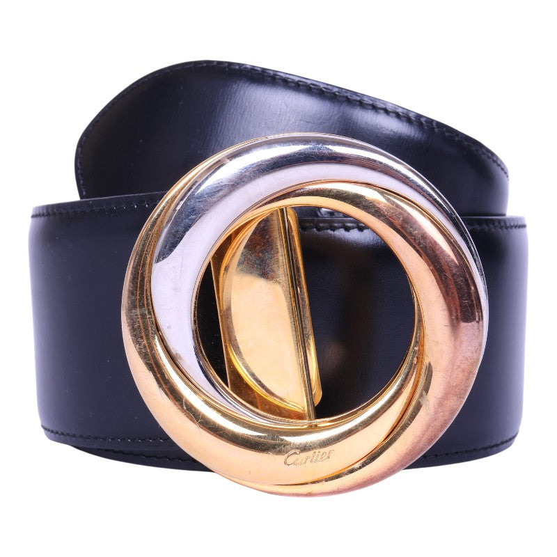 Trinity Leren Riem Zwart - Drie-Ringen Gesp