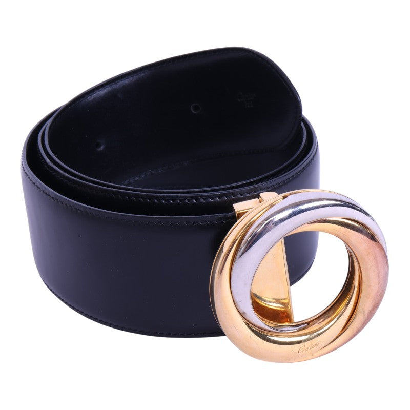 Trinity Leren Riem Zwart - Drie-Ringen Gesp