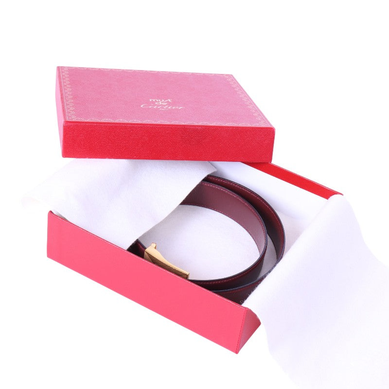 Must Riem Bordeaux Leer - Goudkleurige Plaque Gesp