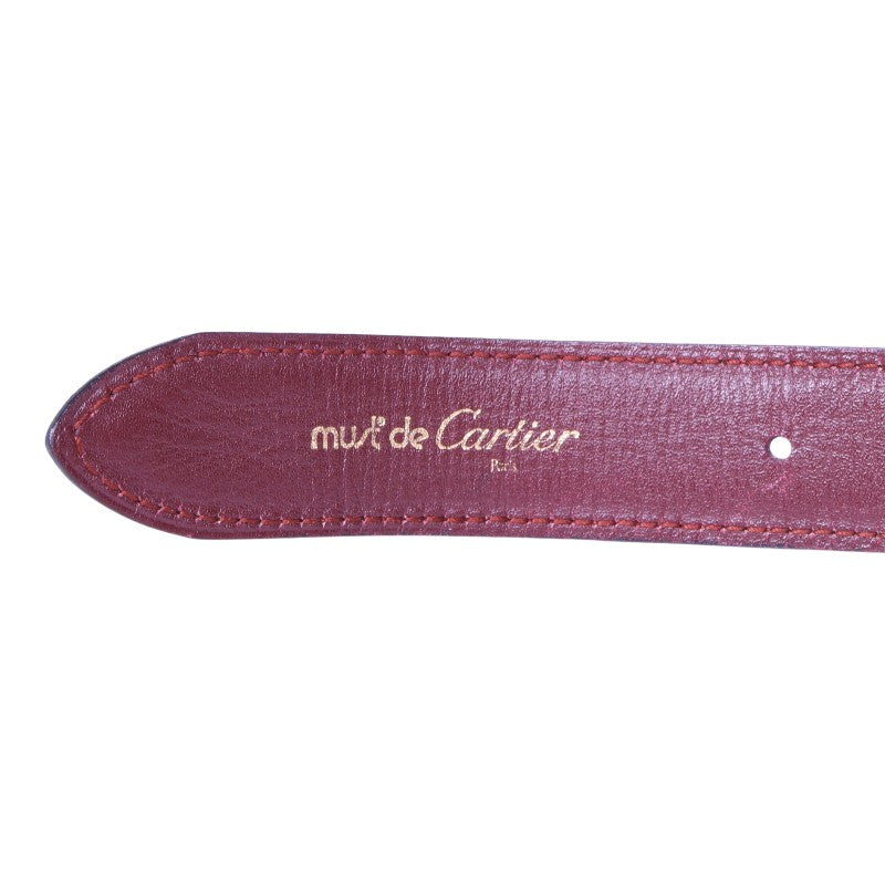 Must Riem Bordeaux Leer - Two-Tone Plaque Gesp