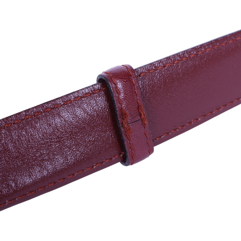 Must Riem Bordeaux Leer - Two-Tone Plaque Gesp
