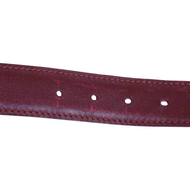 Must Riem Bordeaux Leer - Two-Tone Plaque Gesp