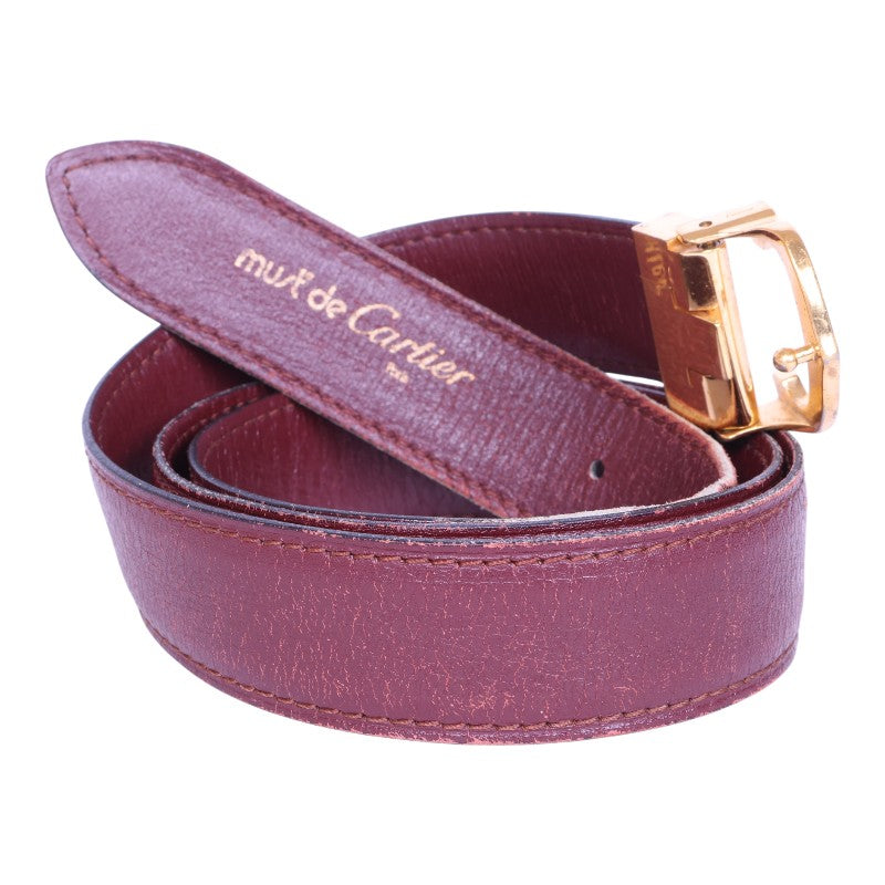 Must Riem Bordeaux Leer - Goudkleurige C-Gesp