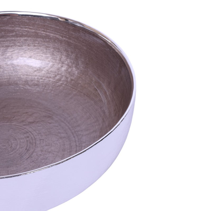 Verzilverde Schaal - Beige Gemetalliseerd - 19,5 cm