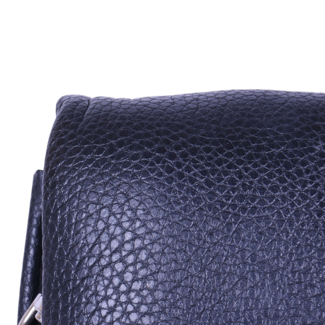 Rock Grained Leather Clutch - Navy