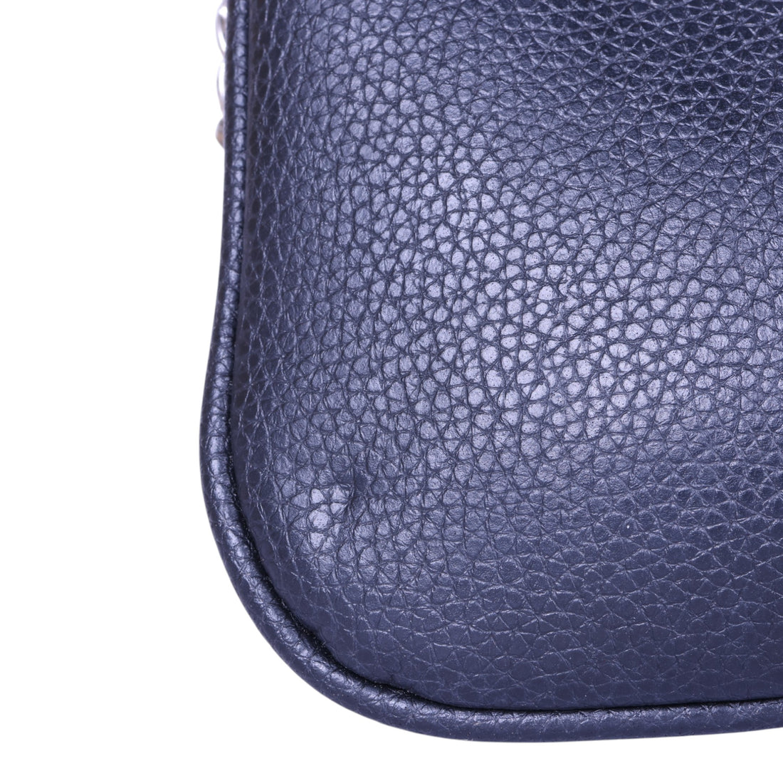 Rock Grained Leather Clutch - Navy