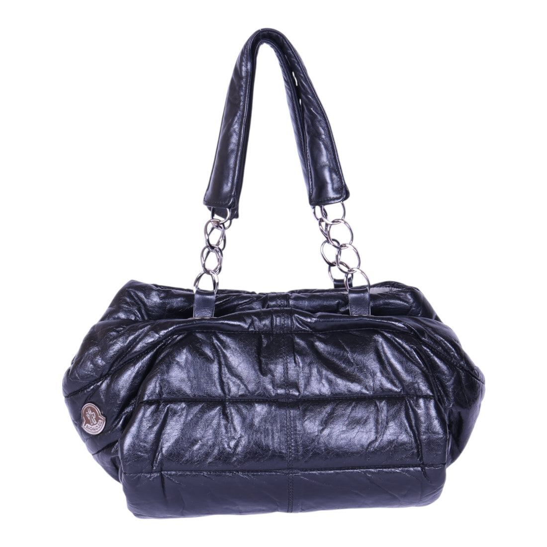 Puffer Shopper Gewatteerd Leer - Zwart