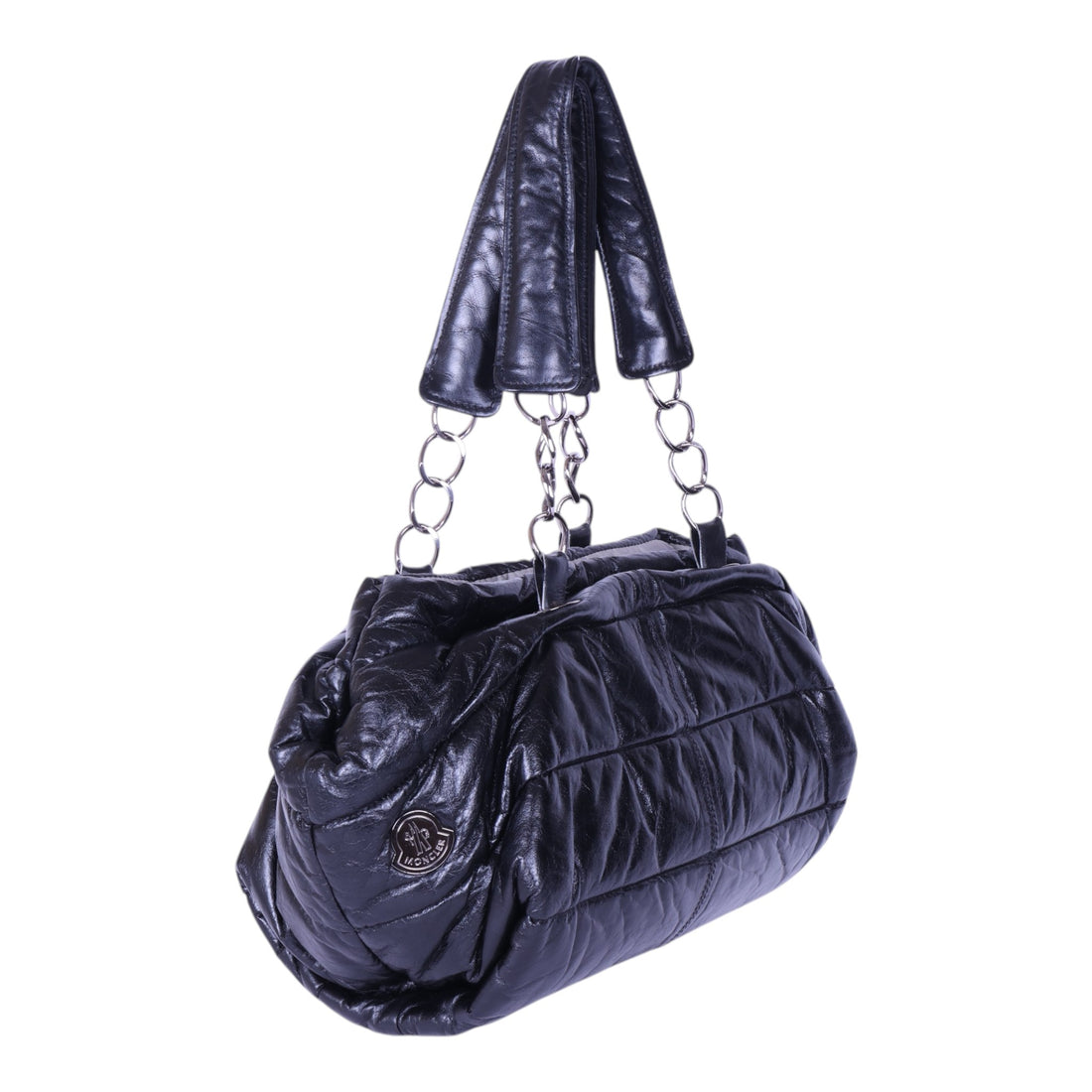 Puffer Shopper Gewatteerd Leer - Zwart