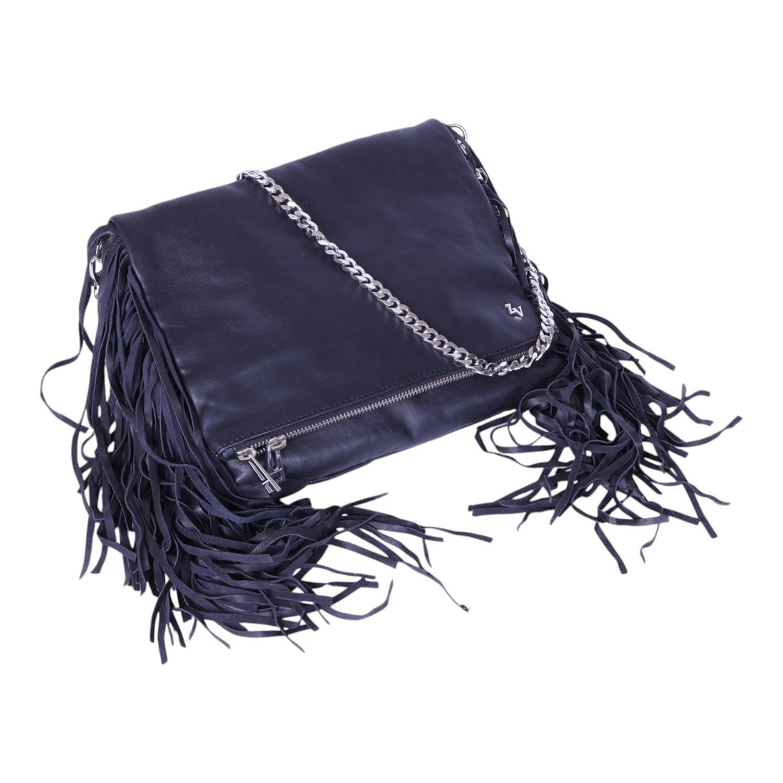 Rock Leren Franjetas - Marineblauw
