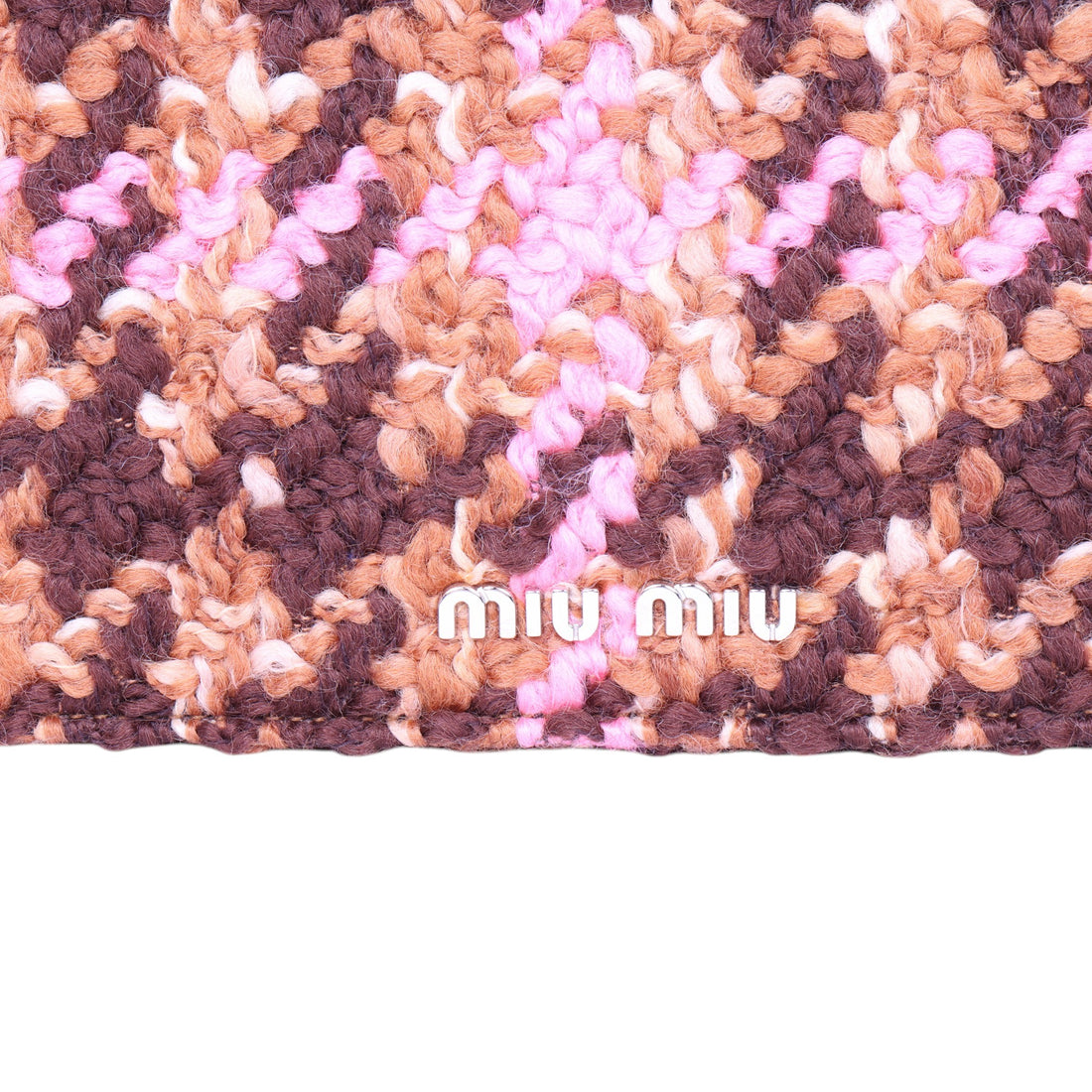 Bouclé Wollen Top-Handle Tas - Roze Houndstooth