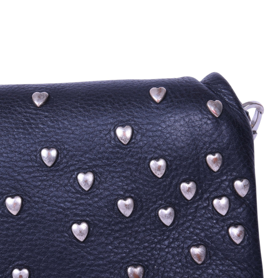 Rock Clutch Zwart Leer met Hartstuds