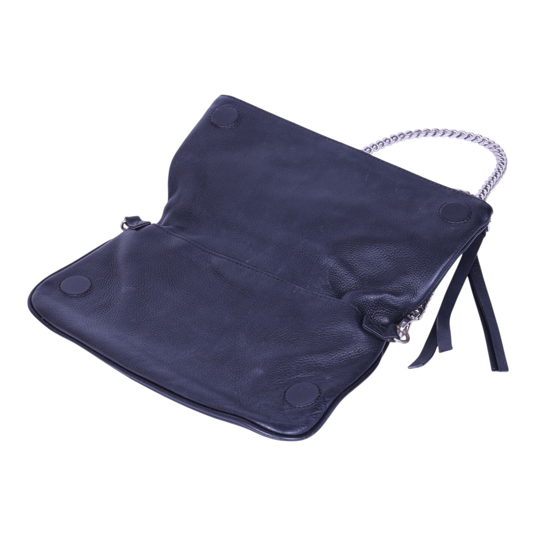 Rock Clutch Zwart Leer met Hartstuds