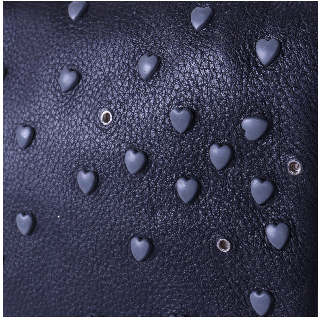 Rock Clutch Zwart Leer met Hartstuds