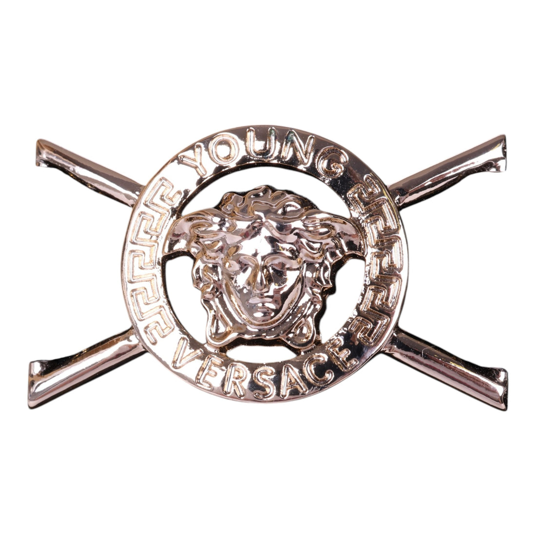Mini Handtas met Medusa-Medaillon - Zwart Fluweel & Goud