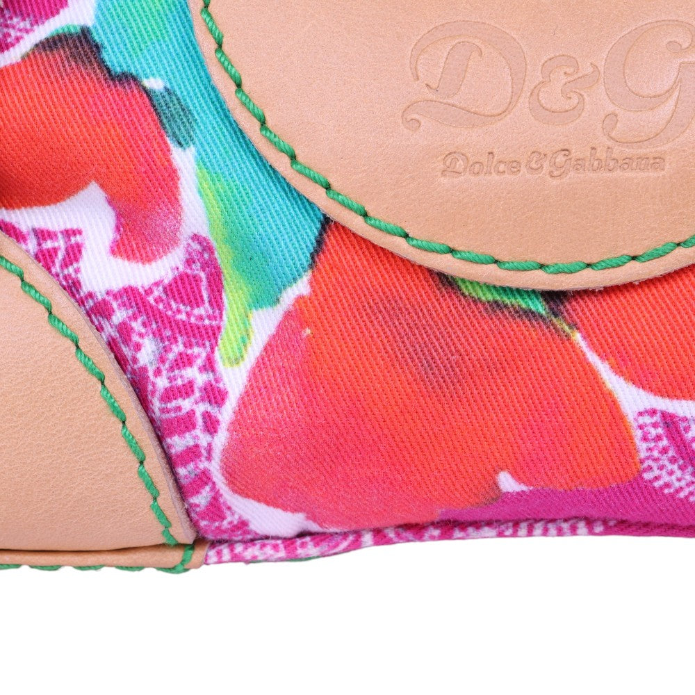 Doctor Tas Bloemenprint Canvas Multicolor met Kettinghengsel