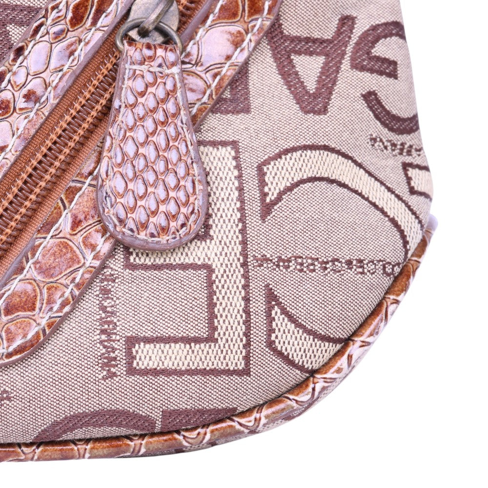 Logo Schoudertas Monogram Canvas Roze met Studs